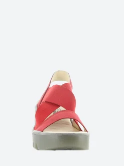 Fly London- Taji Slingback Sandals in Lipstick Red