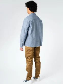 F.O.B. FACTORY - Chambray Pull-Over Shirt in Blue