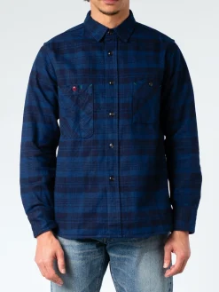 F.O.B. FACTORY - Heavy Nel Work Shirt in Navy