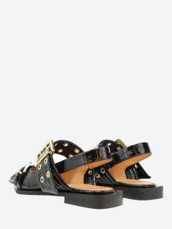 GANNI - Buckle Ballerina in Black