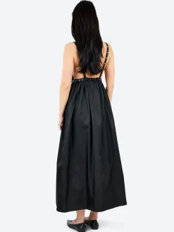 GANNI - Duchesse Strap Dress in Black