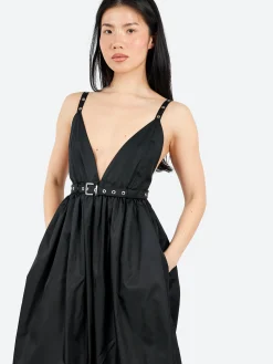 GANNI - Duchesse Strap Dress in Black