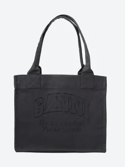 GANNI - Large Canvas Tote Bag in Phantom