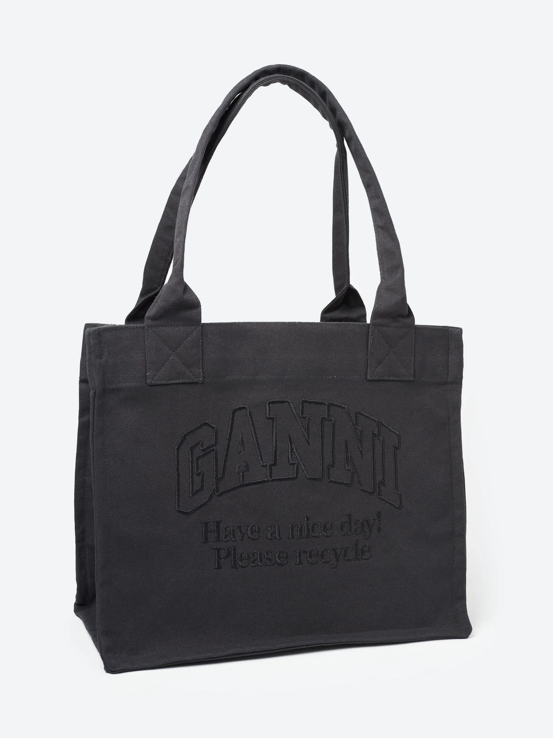 GANNI - Large Canvas Tote Bag in Phantom