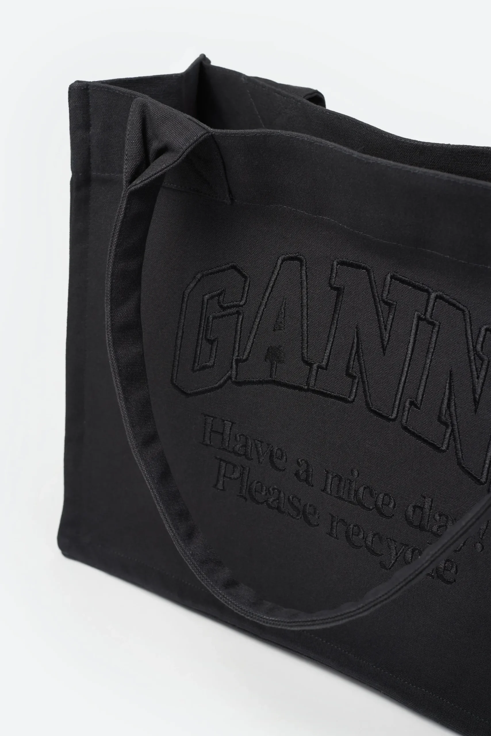 GANNI - Large Canvas Tote Bag in Phantom