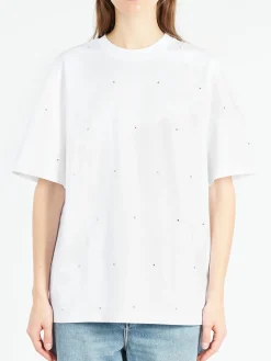 GANNI - Rhinestone T-Shirt in Bright White
