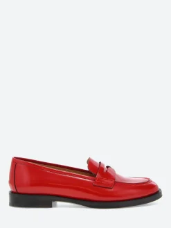 gravitypope - Briana Penny Loafers in Rosso Incaslucido