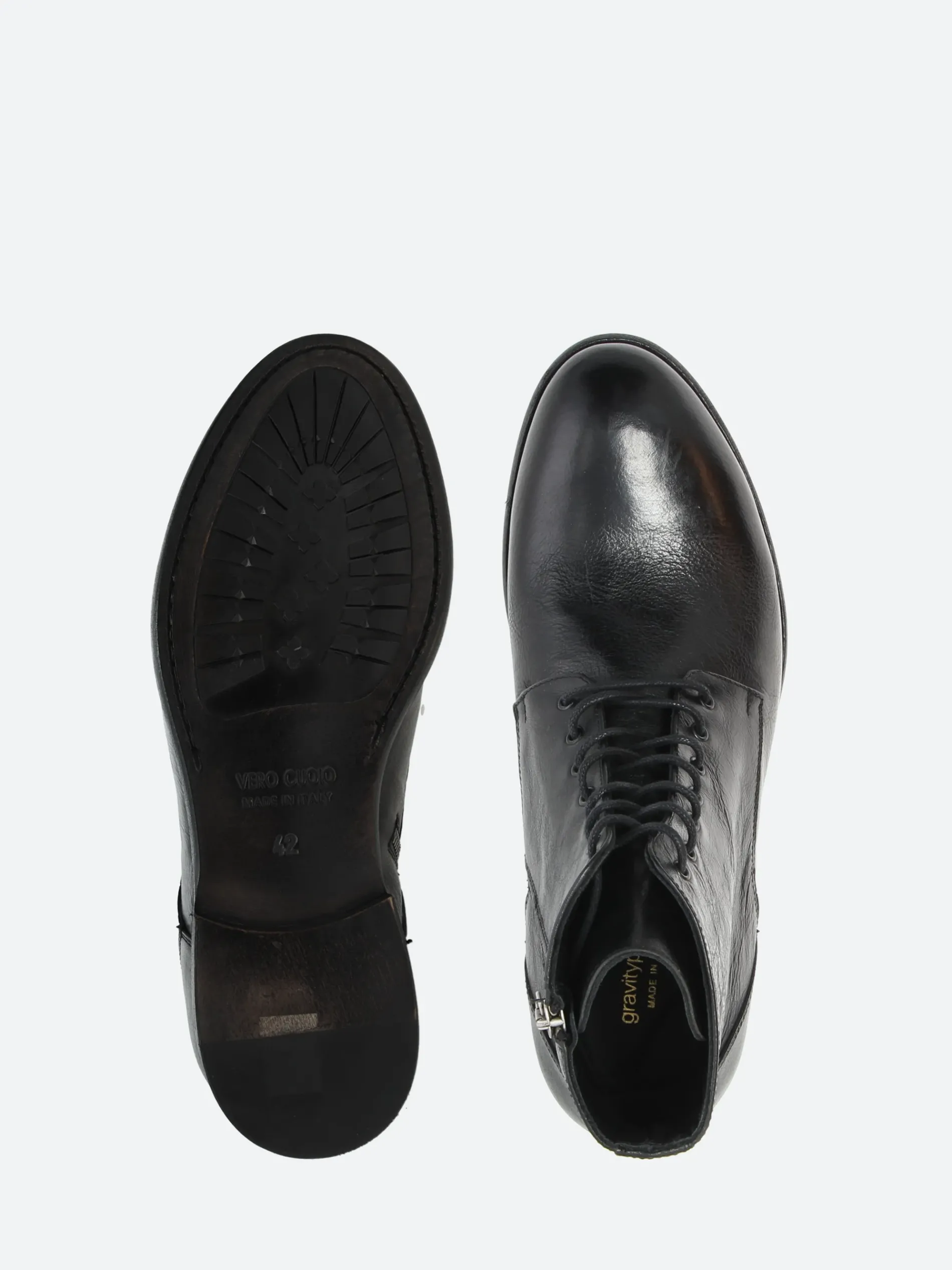 gravitypope - Morris Lace-Up Boots in Nero Vacchetta