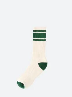 Ivy Ellis - The Namath Vintage Sport Cotton Crew in Cream and Green