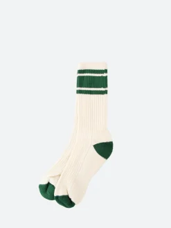 Ivy Ellis - The Namath Vintage Sport Cotton Crew in Cream and Green