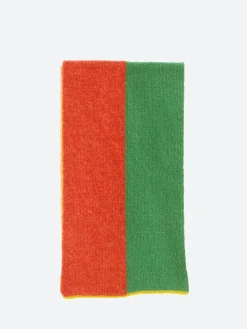 Jo Gordon - Small Two Sided Scarf in Furnace/Pagoda Green