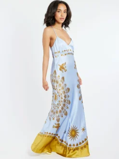 La DoubleJ - Eros Slip Dress in Olympus Placee Blue