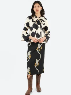 La DoubleJ - Pencil Skirt in Melograno Black and White