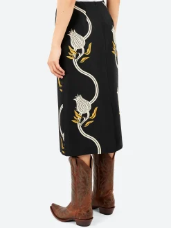 La DoubleJ - Pencil Skirt in Melograno Black and White