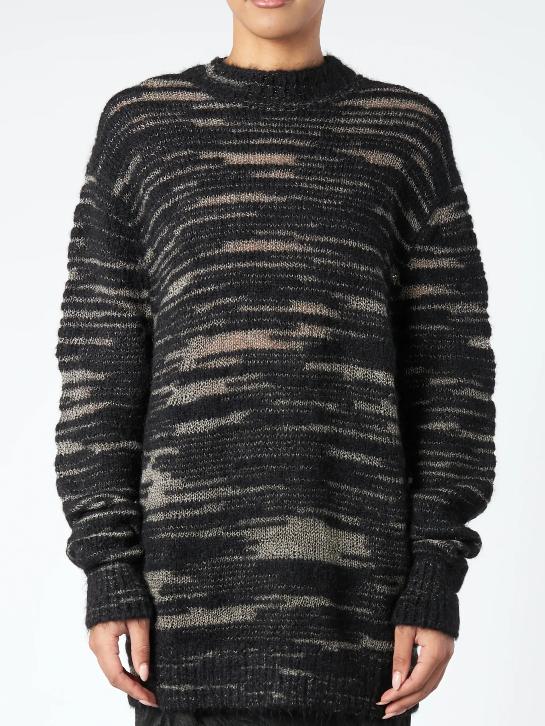 Lauren Manoogian - Handknit Threadbare Crewneck in Black