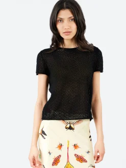 Lauren Manoogian - Pointelle Baby Tee in Black