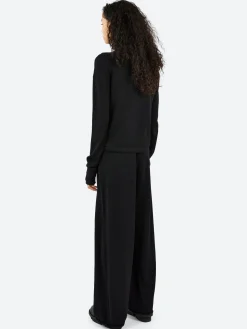 Lauren Manoogian - Super Fine Crewneck Cardigan in Black