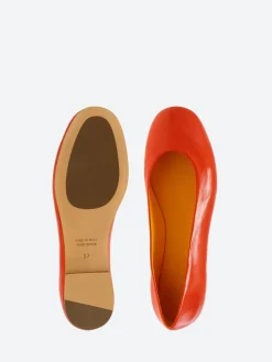 Mara Bini - Allegra Ballet Flats in Orange Seta