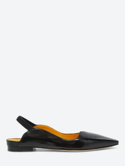 Mara Bini - Milena Slingback Flat in Nero Seta