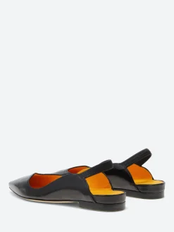 Mara Bini - Milena Slingback Flat in Nero Seta