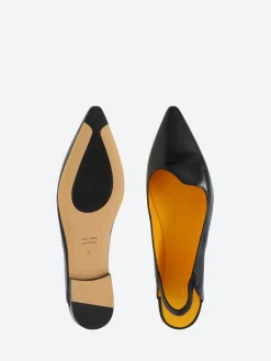 Mara Bini - Milena Slingback Flat in Nero Seta