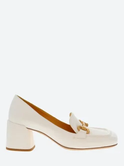 Mara Bini - Tania Heeled Loafer in Off White Seta