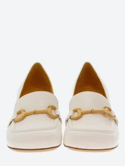 Mara Bini - Tania Heeled Loafer in Off White Seta