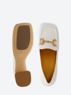 Mara Bini - Tania Heeled Loafer in Off White Seta