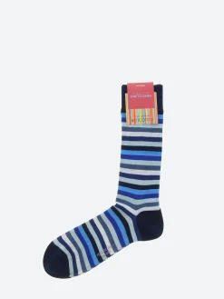 Marcoliani - Rainbow Stripe Sock in Blue Mix