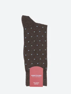 Marcoliani - St. Tropez Polka Dot Sock in Coffee