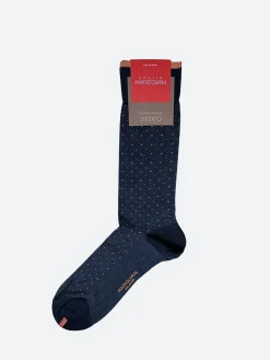 Marcoliani - Varese Pindot Mid Calf Sock in Navy