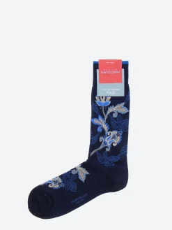 Marcoliani Milano - Moghul Flower Sock in Navy