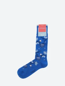 Marcoliani Milano - Mumbai Flower Sock in Royal Blue