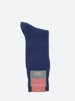 Marcoliani Milano - Pin Dot Socks in Cobalt Blue