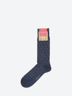 Marcoliani Milano - St. Tropez Polka Dot Socks in Dark Blue/Denim