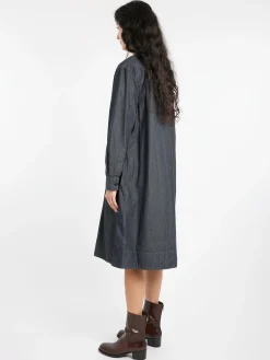 Margaret Howell - MHL Collarless Swing Dress in Charcoal
