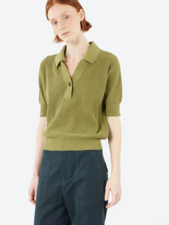 Margaret Howell - MHL Single Button Polo in Grass