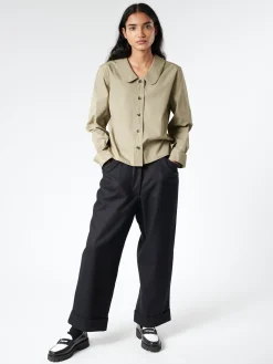 Margaret Howell - Relaxed Crop Flannel Pant in Navy