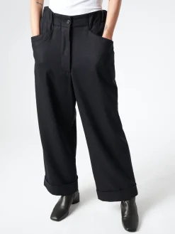 Margaret Howell - Relaxed Crop Flannel Pant in Navy