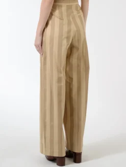 Marimekko - Ajassa Linja Cotton Trousers in Beige/Brown