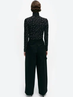 Marimekko - Funktio Solid Cotton Trousers in Black