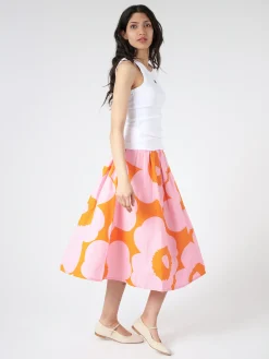 Marimekko - Garrel Unikko Skirt in Pink/Orange