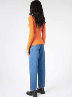 Marimekko - Litu Solid Knitted Wool Pullover in Orange