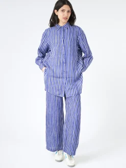 Marimekko - Merivirta Piccolo Trousers in Blue and Off White