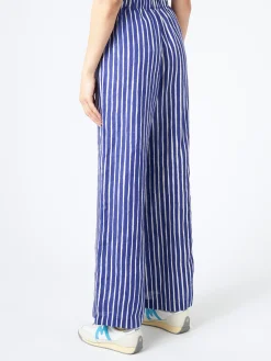 Marimekko - Merivirta Piccolo Trousers in Blue and Off White