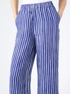 Marimekko - Merivirta Piccolo Trousers in Blue and Off White