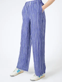 Marimekko - Merivirta Piccolo Trousers in Blue and Off White