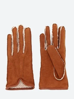 Mario Portolano - 4286 Shearling Short Gloves in Cognac