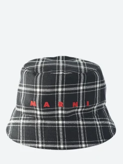 Marni - Check Flannel Bucket Hat in Black