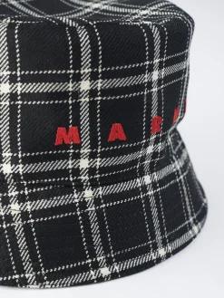 Marni - Check Flannel Bucket Hat in Black